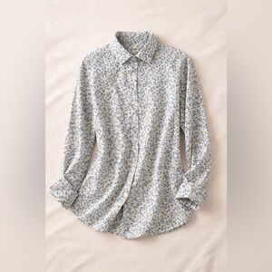 Floral Print 100% Cotton Button Up Shirt